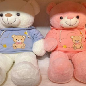 OSO CHOMPA CON BORADO DE OSO Y ESTRELLA 100CM