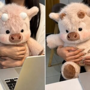 VACA CORREDORA MARRON / ROSA 30CM *2
